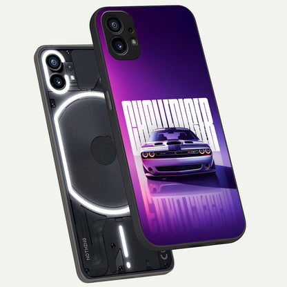  Midnight Muscle Ride phone case For Nothing Phone 1 showing premium glass back cover with detailed artwork