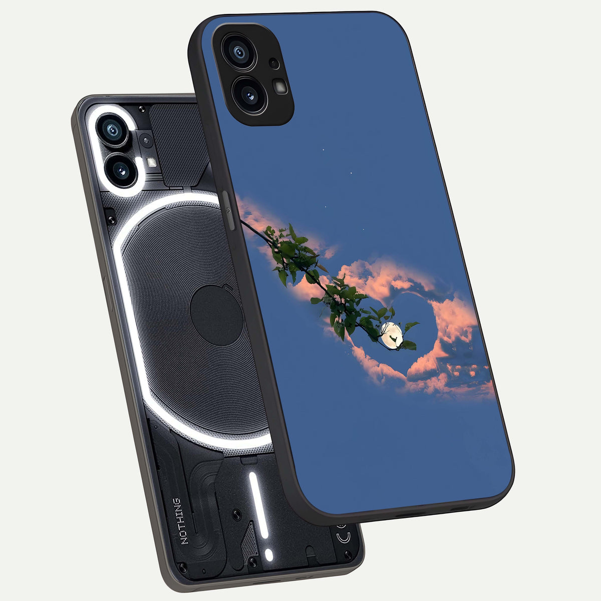  Sky Under Tree phone case For Nothing Phone 1 showing premium glass back cover with detailed artwork