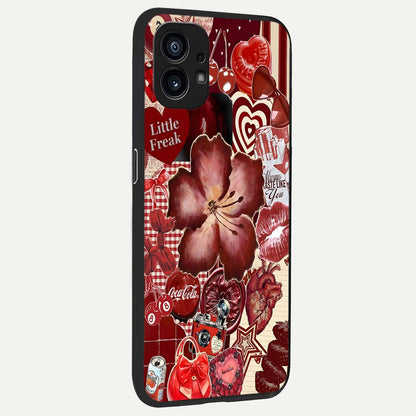  Aesthetic Little Freak back cover For Nothing Phone 1 slim fit glass case with vibrant aesthetic design