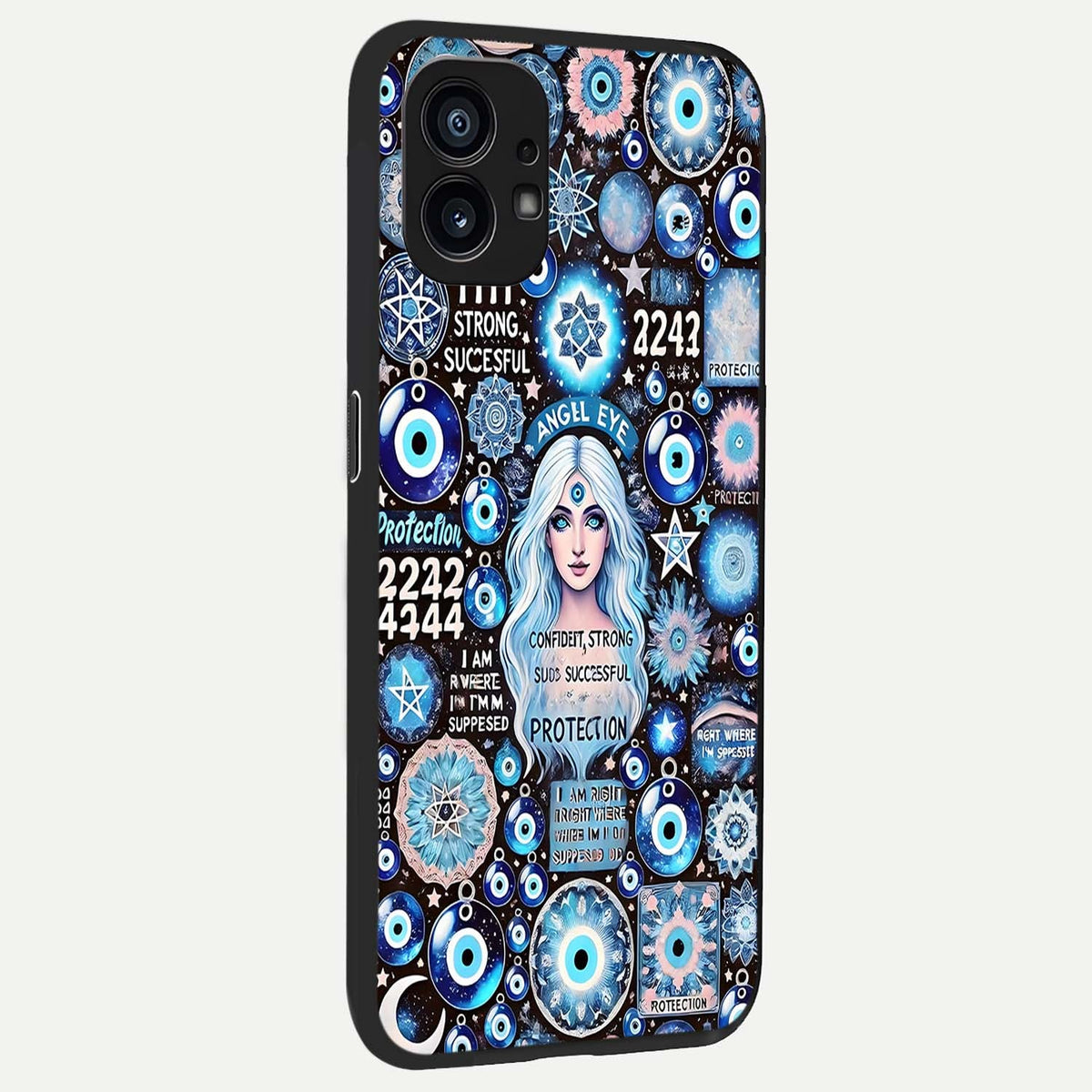  Angel Aura Shield back cover For Nothing Phone 1 slim fit glass case with vibrant aesthetic design