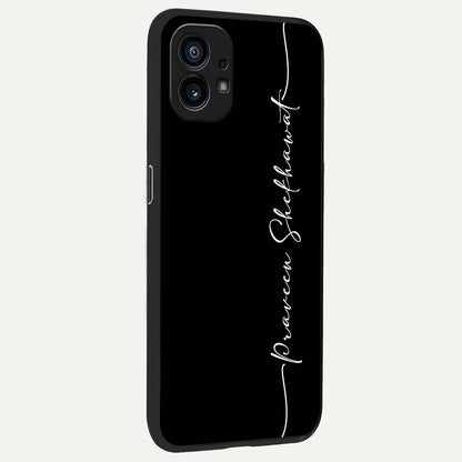 Black Tune Custom Name back cover For Nothing Phone 1 slim fit glass case with vibrant aesthetic design