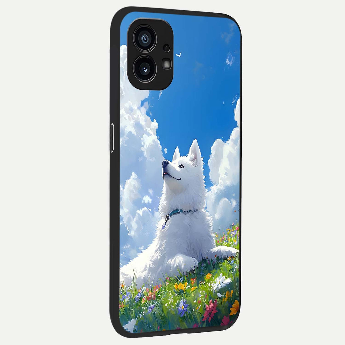 Blissful Cloud Pup back cover For Nothing Phone 1 slim fit glass case with vibrant aesthetic design