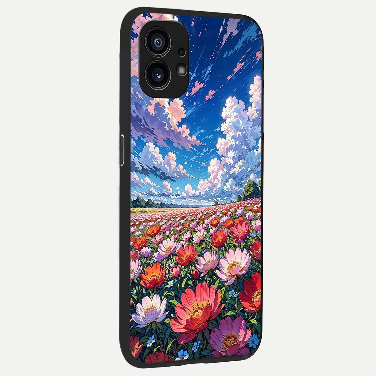  Blossom Sky Field back cover For Nothing Phone 1 slim fit glass case with vibrant aesthetic design