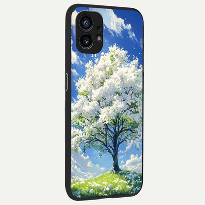 Blossom Sky Serenity back cover For Nothing Phone 1 slim fit glass case with vibrant aesthetic design