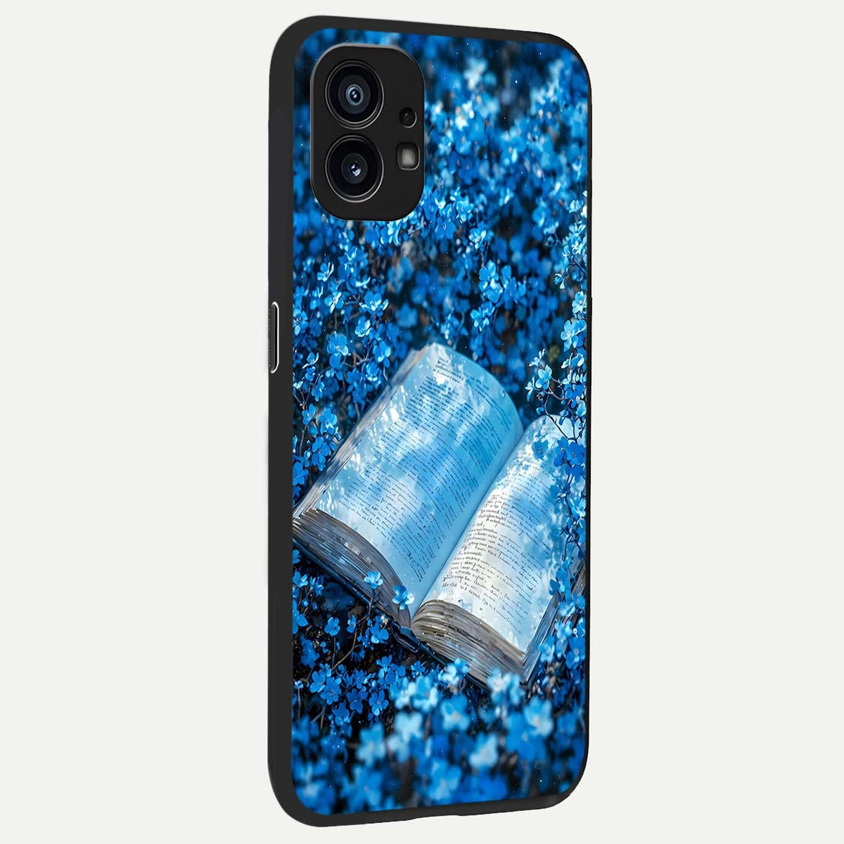  Blue Bloom Tales back cover For Nothing Phone 1 slim fit glass case with vibrant aesthetic design
