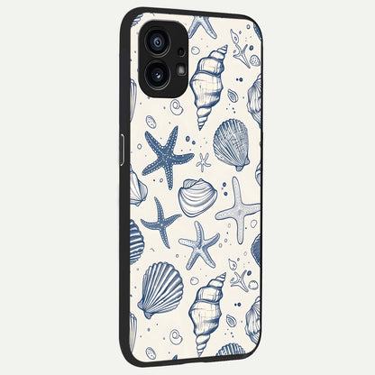  Blue Ocean Outline back cover For Nothing Phone 1 slim fit glass case with vibrant aesthetic design