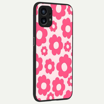  Blush Flower Pop back cover For Nothing Phone 1 slim fit glass case with vibrant aesthetic design