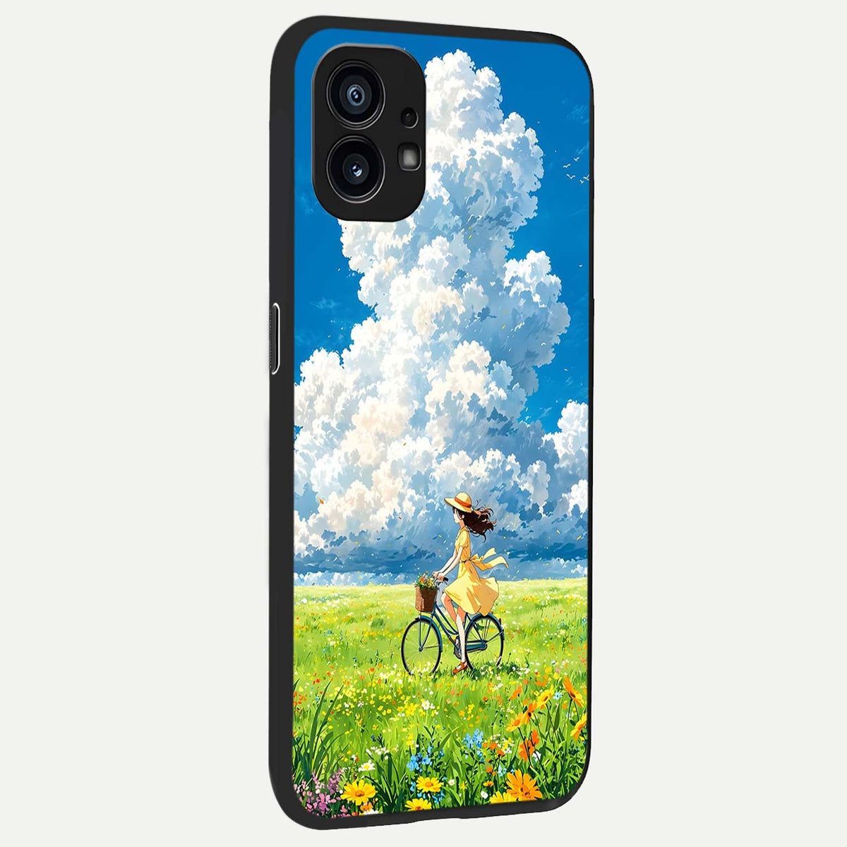  Breezy Meadow Ride back cover For Nothing Phone 1 slim fit glass case with vibrant aesthetic design