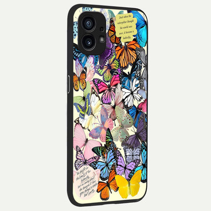  Butterflies Petal Dream back cover For Nothing Phone 1 slim fit glass case with vibrant aesthetic design