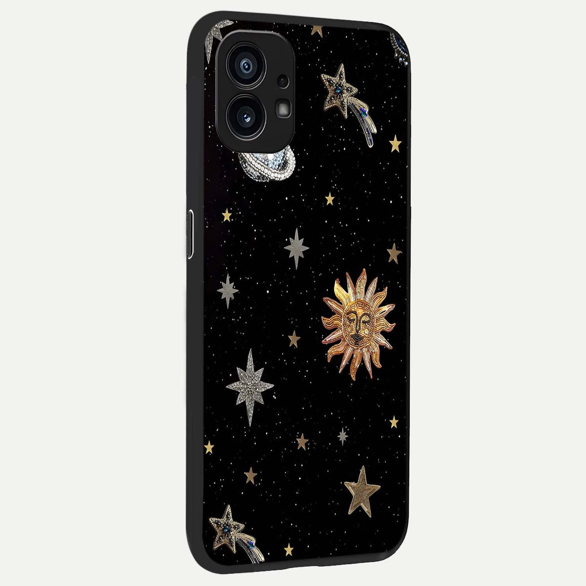  Celestial Moon With Stars back cover For Nothing Phone 1 slim fit glass case with vibrant aesthetic design
