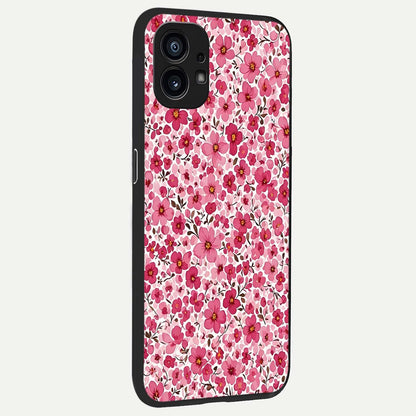  Cherry Blossom Charm back cover For Nothing Phone 1 slim fit glass case with vibrant aesthetic design