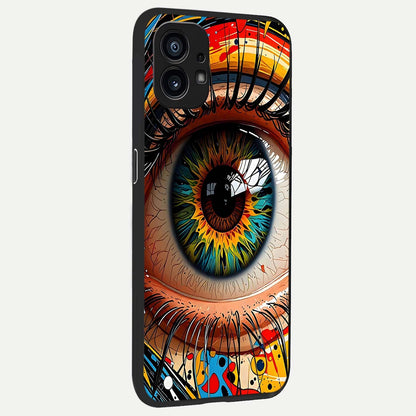  Colorful Eye back cover For Nothing Phone 1 slim fit glass case with vibrant aesthetic design