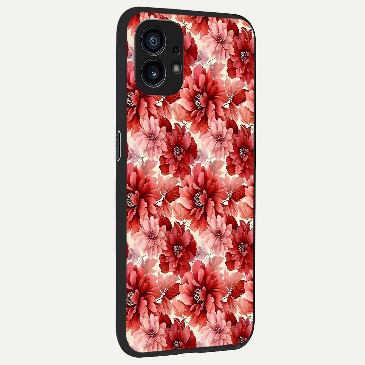  Crimson Love Petals back cover For Nothing Phone 1 slim fit glass case with vibrant aesthetic design