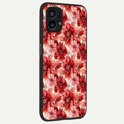  Crimson Love Petals back cover For Nothing Phone 1 slim fit glass case with vibrant aesthetic design