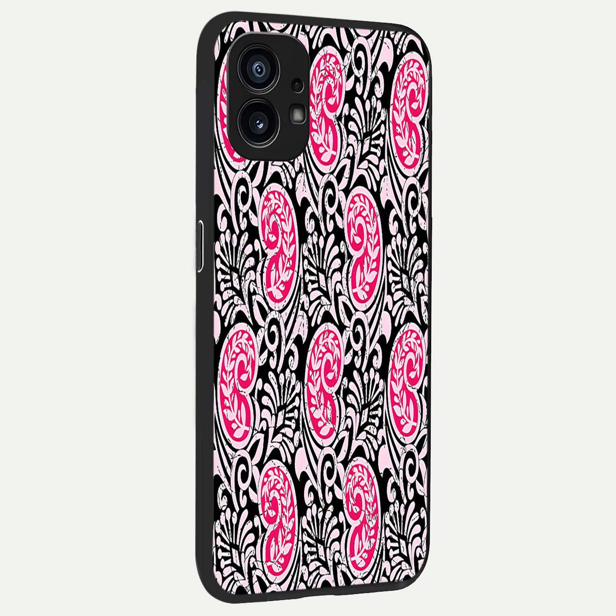  Crimson Paisley Charm back cover For Nothing Phone 1 slim fit glass case with vibrant aesthetic design