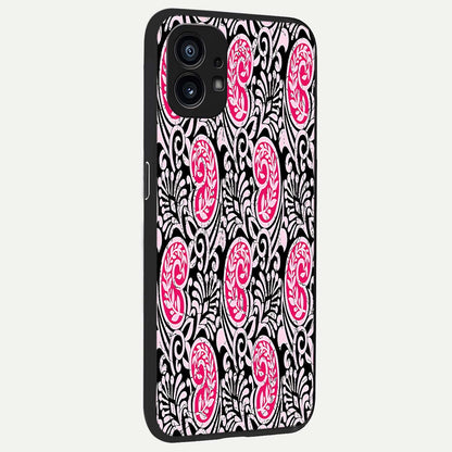  Crimson Paisley Charm back cover For Nothing Phone 1 slim fit glass case with vibrant aesthetic design