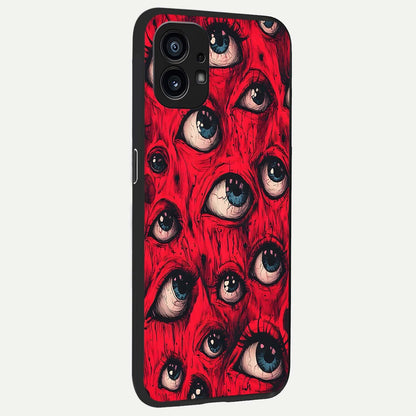  Crimson Watch Eyes back cover For Nothing Phone 1 slim fit glass case with vibrant aesthetic design