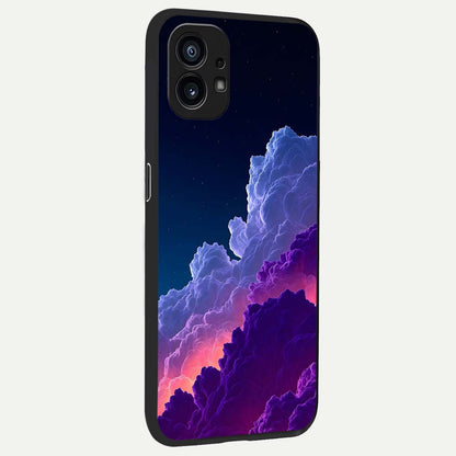  Dreamy Cloud Skies back cover For Nothing Phone 1 slim fit glass case with vibrant aesthetic design