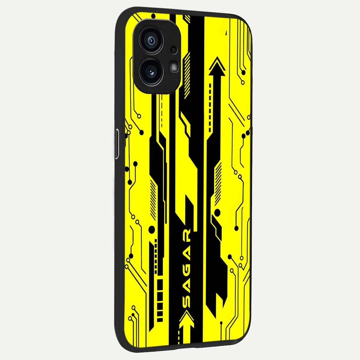  Electric Pulse CYBERPUNK Custom Name back cover For Nothing Phone 1 slim fit glass case with vibrant aesthetic design