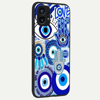  Evil Eyes Dream back cover For Nothing Phone 1 slim fit glass case with vibrant aesthetic design