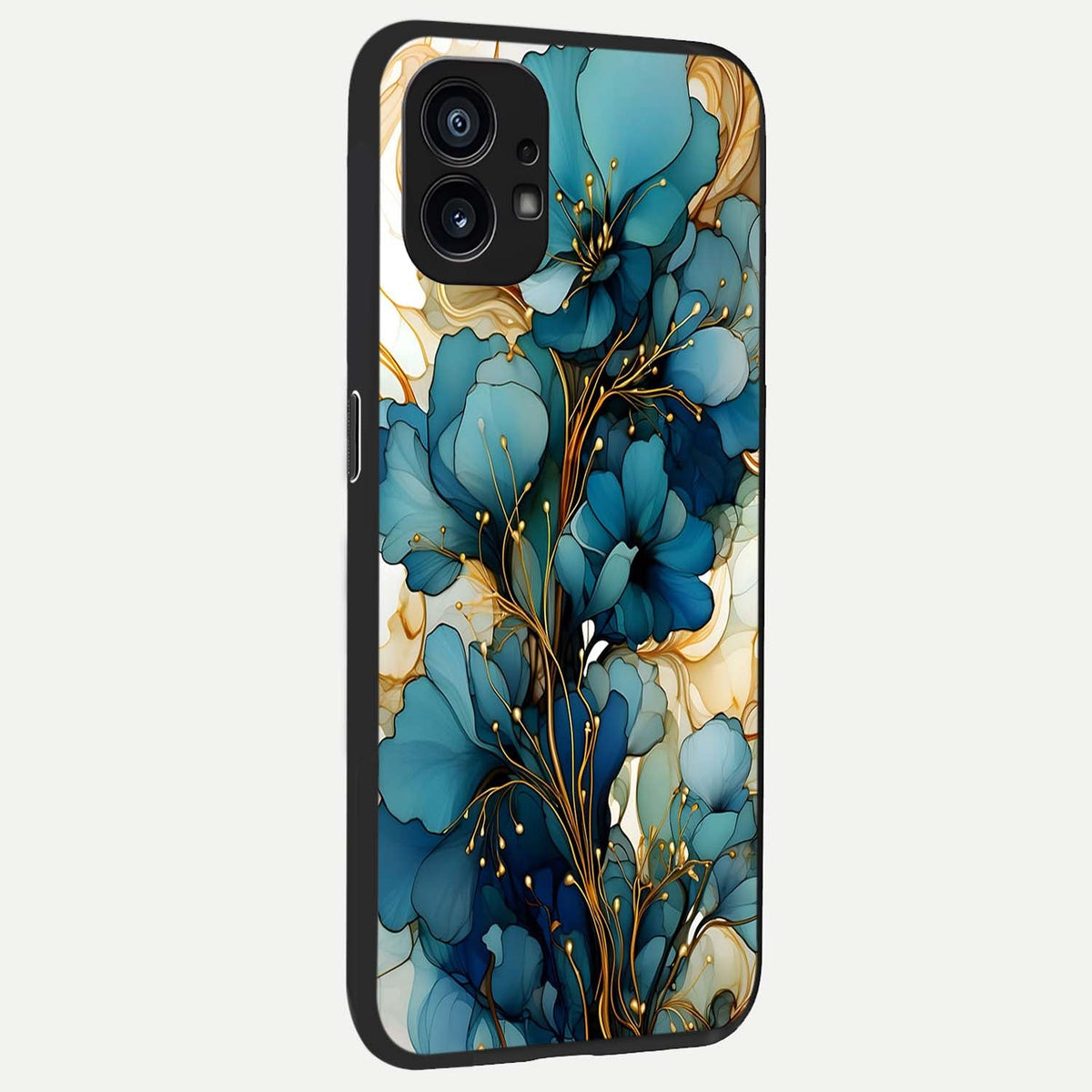  Golden Bloom Symphony back cover For Nothing Phone 1 slim fit glass case with vibrant aesthetic design