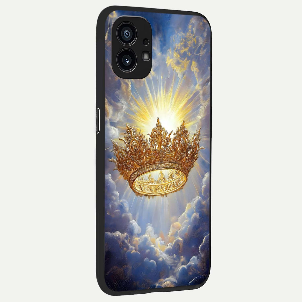  Heavenly Crown Light back cover For Nothing Phone 1 slim fit glass case with vibrant aesthetic design
