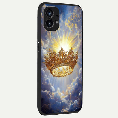  Heavenly Crown Light back cover For Nothing Phone 1 slim fit glass case with vibrant aesthetic design