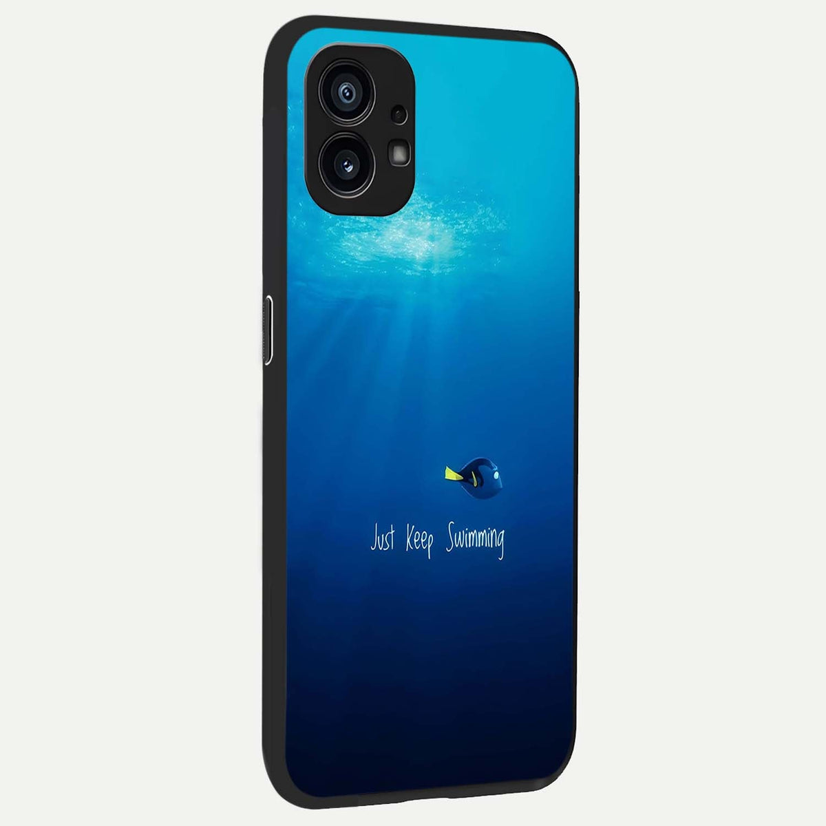  Just Keep Swimming back cover For Nothing Phone 1 slim fit glass case with vibrant aesthetic design