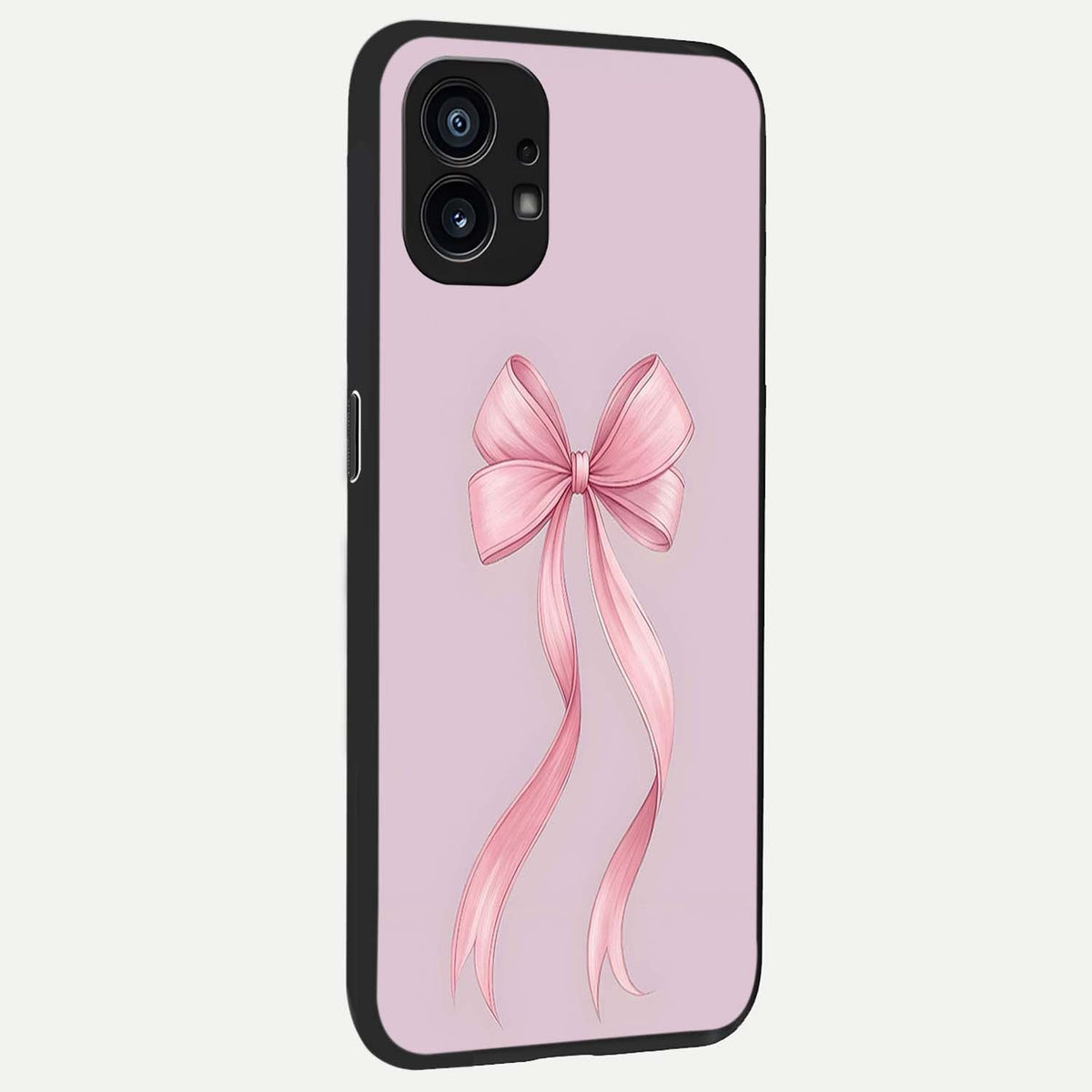  Soft Blush Bow back cover For Nothing Phone 1 slim fit glass case with vibrant aesthetic design