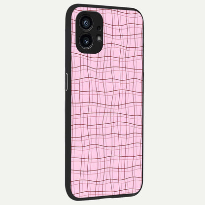 Soft Grid Bliss back cover For Nothing Phone 1 slim fit glass case with vibrant aesthetic design