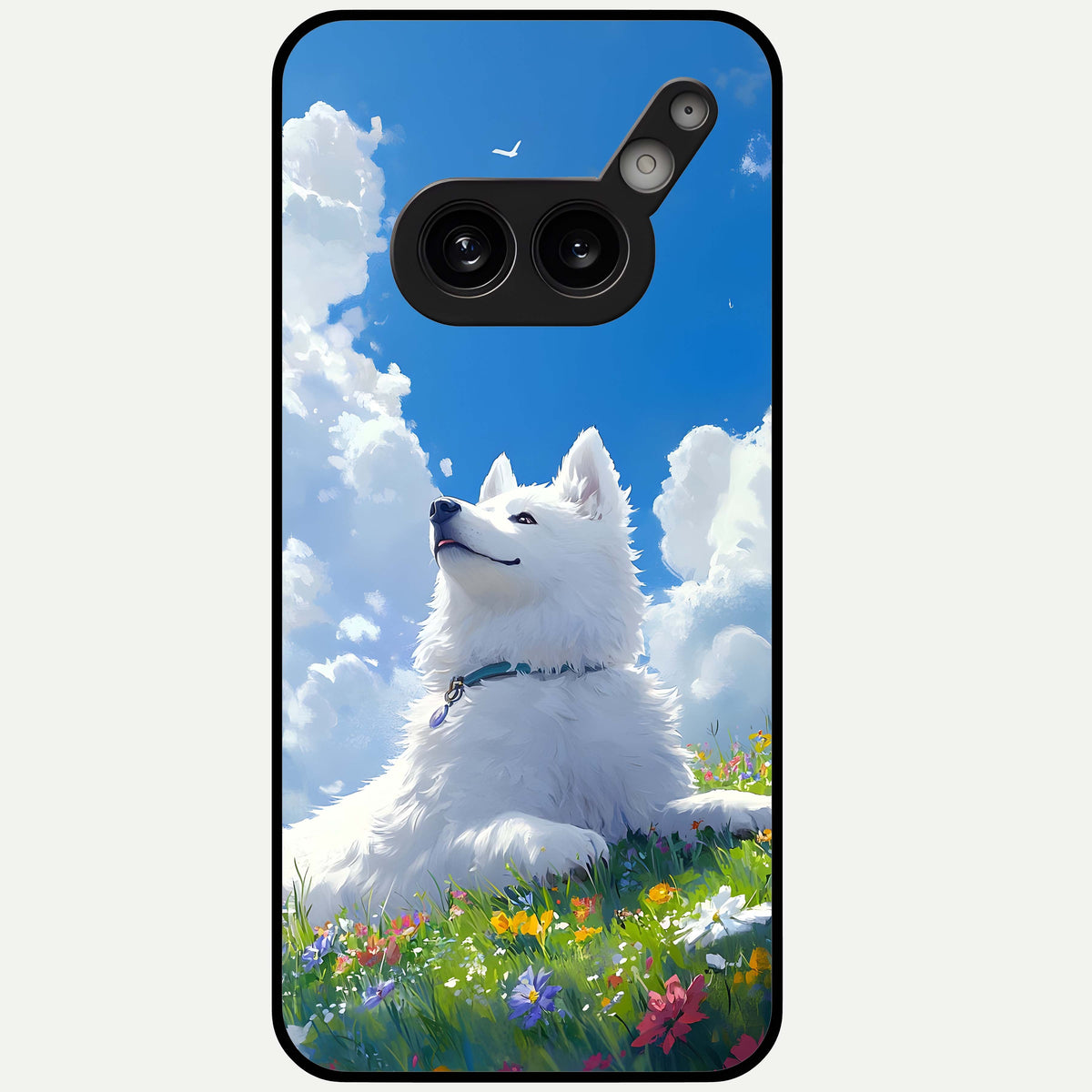  Blissful Cloud Pup Glass Case For Nothing Phone 2A Plus back cover – full design glossy printed glass finish