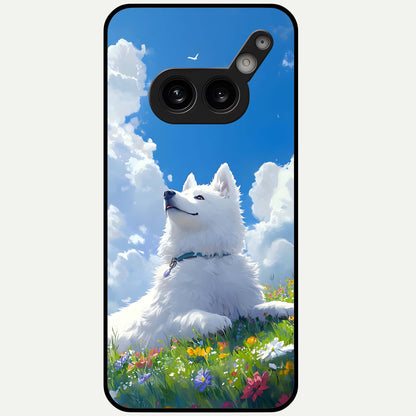  Blissful Cloud Pup Glass Case For Nothing Phone 2A Plus back cover – full design glossy printed glass finish