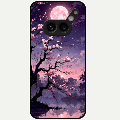  Blossom Pink Moon Glass Case For Nothing Phone 2A Plus back cover – full design glossy printed glass finish