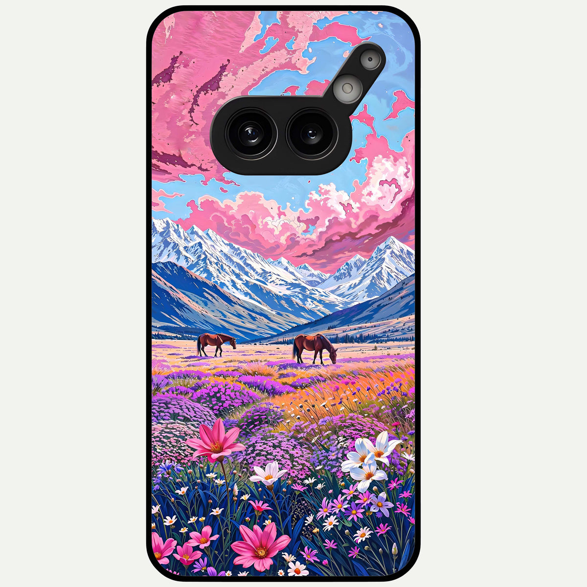  Blossom Valley Dream Glass Case For Nothing Phone 2A Plus back cover – full design glossy printed glass finish