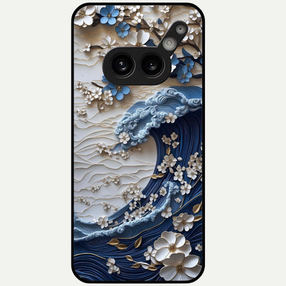 Blossom Wave Art Glass Case For Nothing Phone 2A Plus back cover – full design glossy printed glass finish