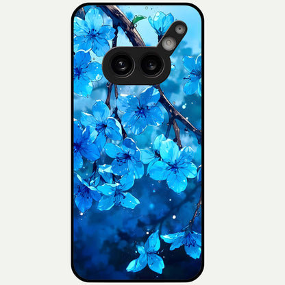  Blue Blossoms Branch Glass Case For Nothing Phone 2A Plus back cover – full design glossy printed glass finish