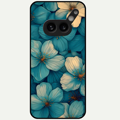  Blue Shade Floral Glass Case For Nothing Phone 2A Plus back cover – full design glossy printed glass finish