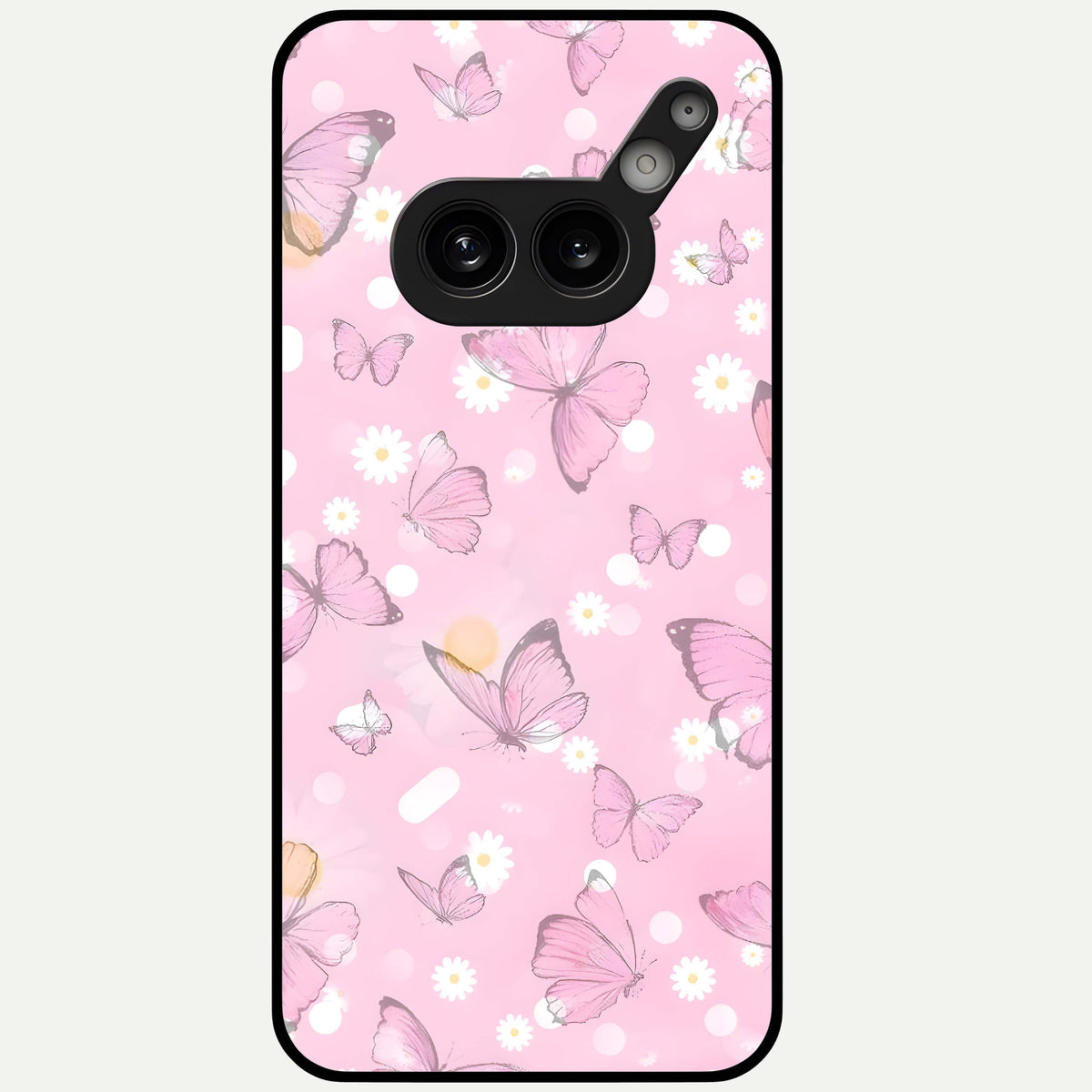  Blush Butterfly Garden Glass Case For Nothing Phone 2A Plus back cover – full design glossy printed glass finish
