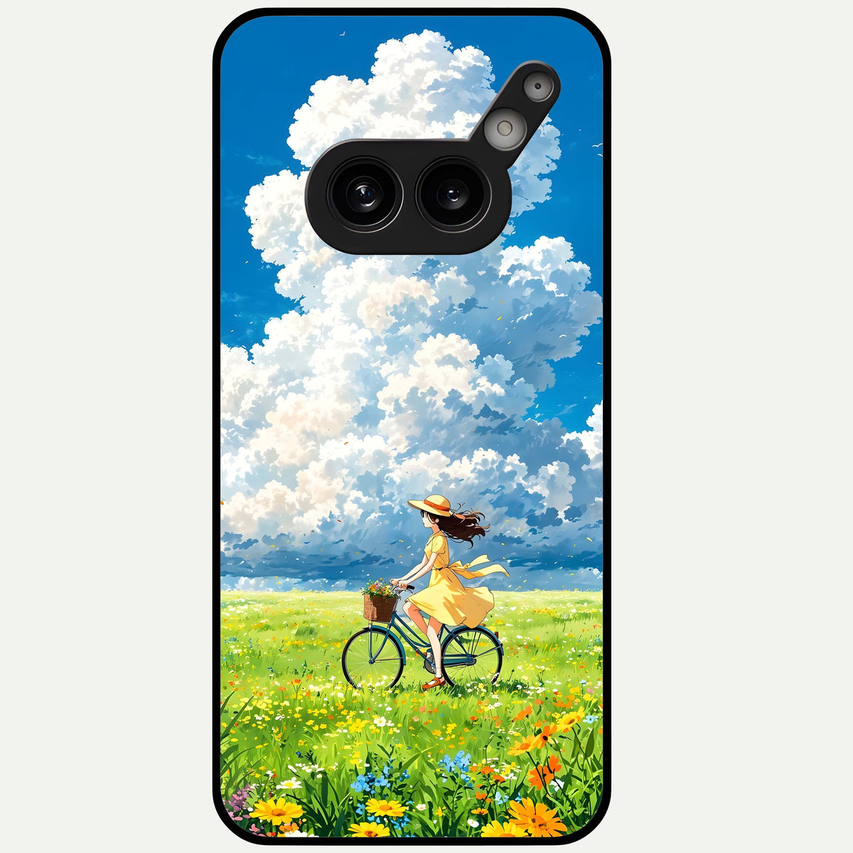 Breezy Meadow Ride Glass Case For Nothing Phone 2A Plus back cover – full design glossy printed glass finish