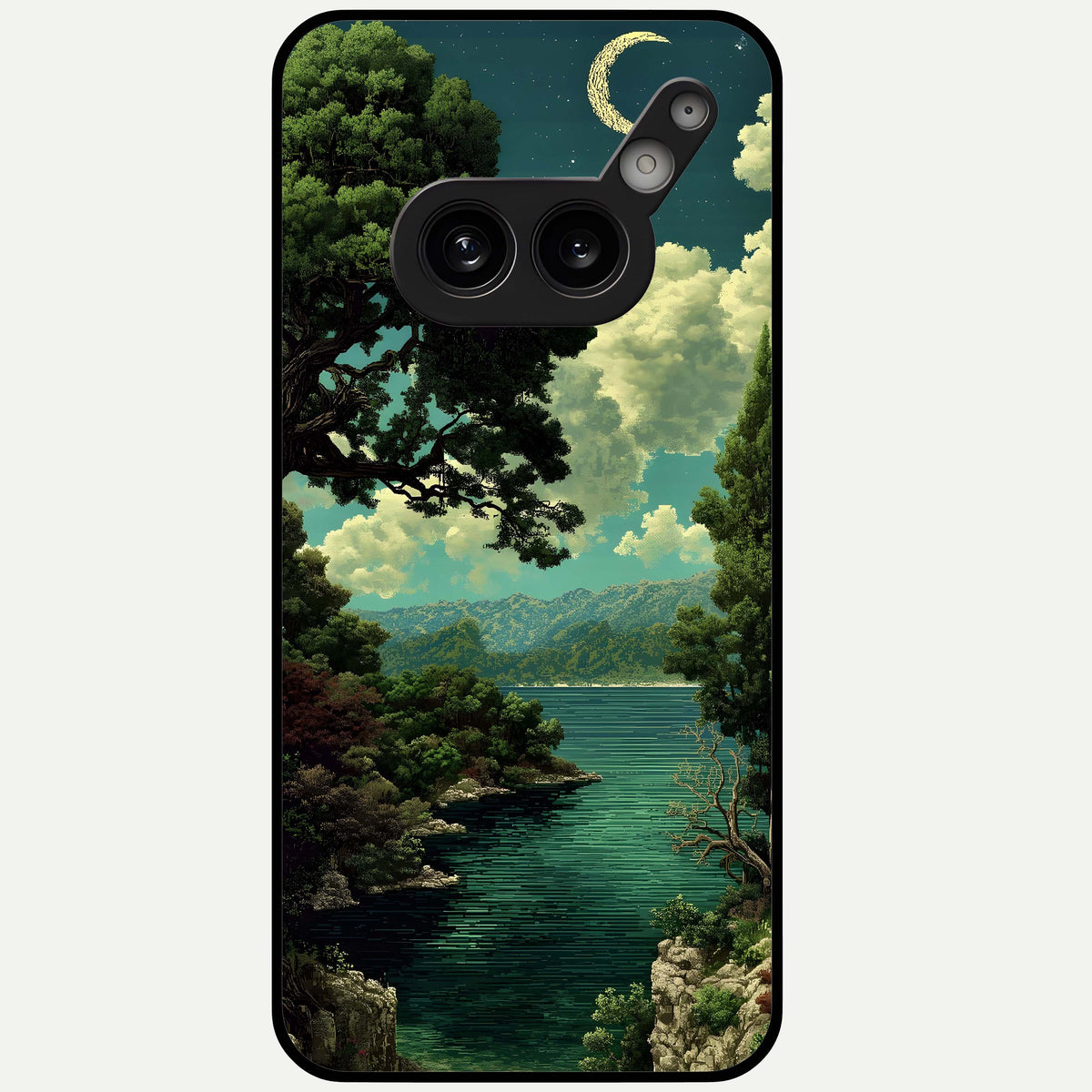  Celestial Lake Peace Glass Case For Nothing Phone 2A Plus back cover – full design glossy printed glass finish