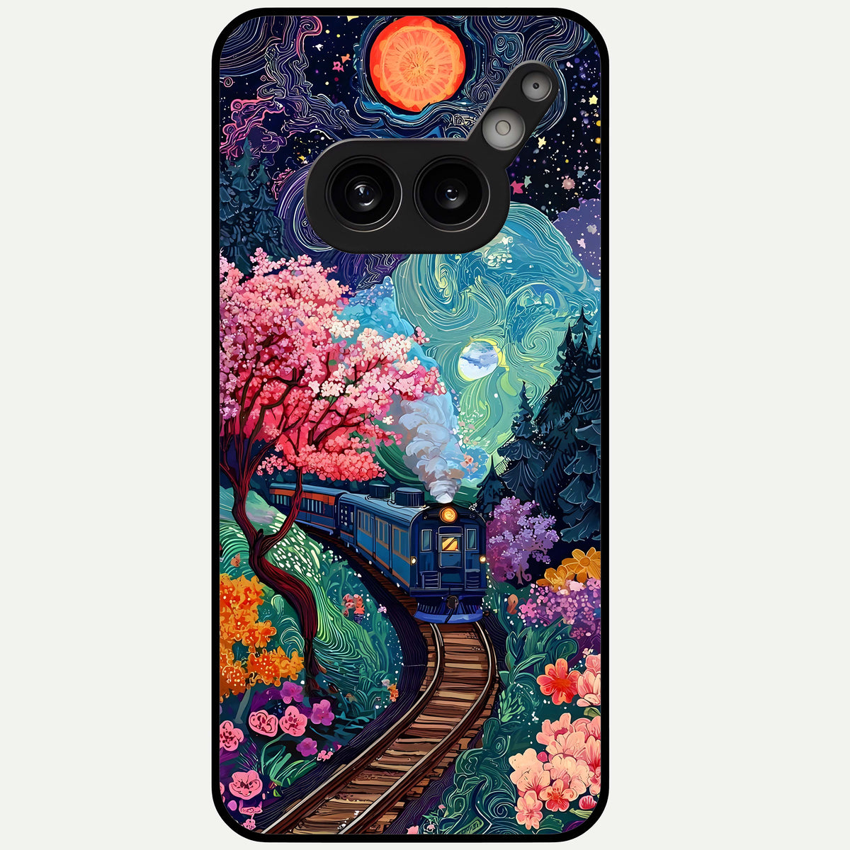  Celestial Train Journey Glass Case For Nothing Phone 2A Plus back cover – full design glossy printed glass finish
