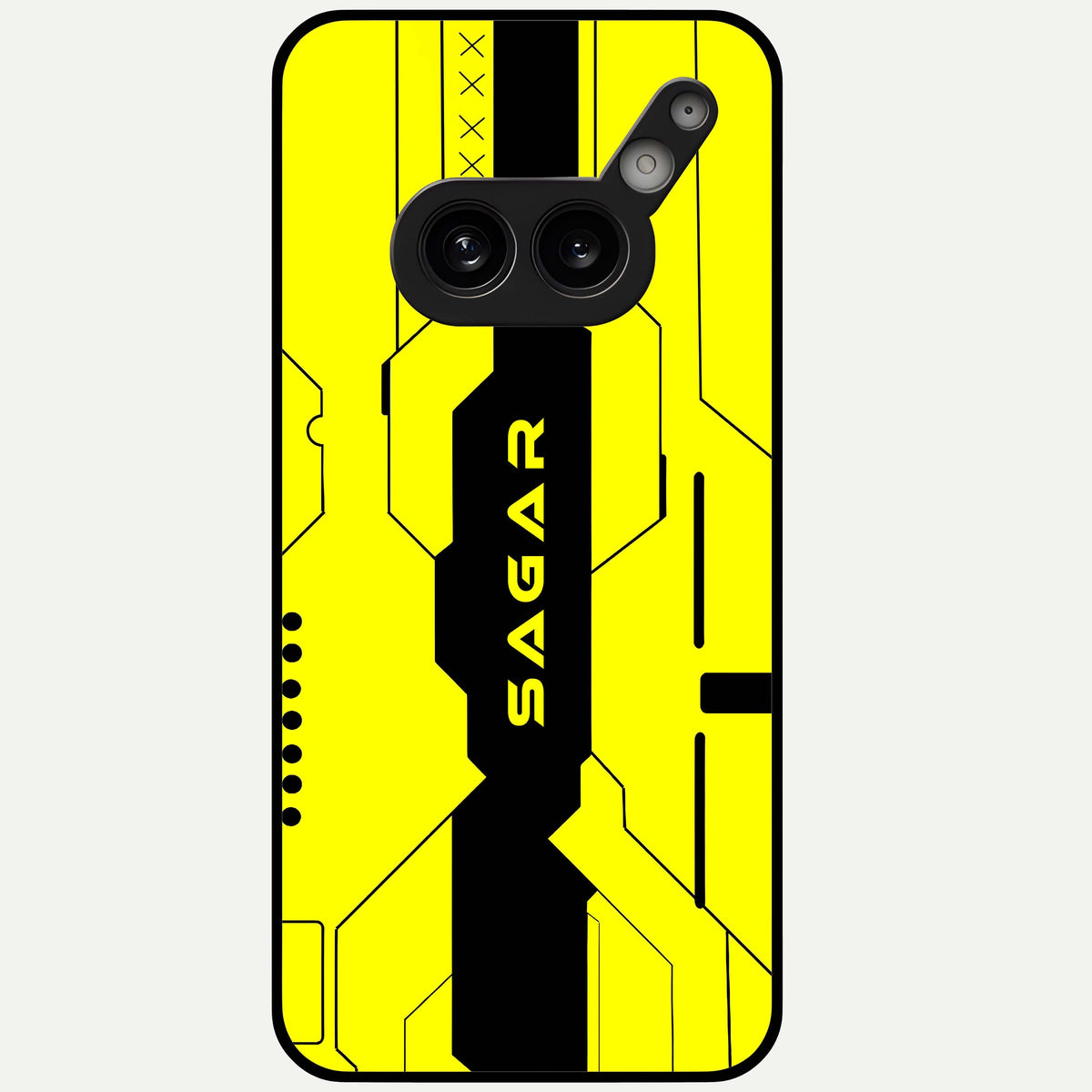  Circuit CYBERPUNK Custom Name Glass Case For Nothing Phone 2A Plus back cover – full design glossy printed glass finish