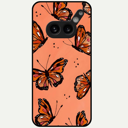  Coral Wing Butterfly Glass Case For Nothing Phone 2A Plus back cover – full design glossy printed glass finish