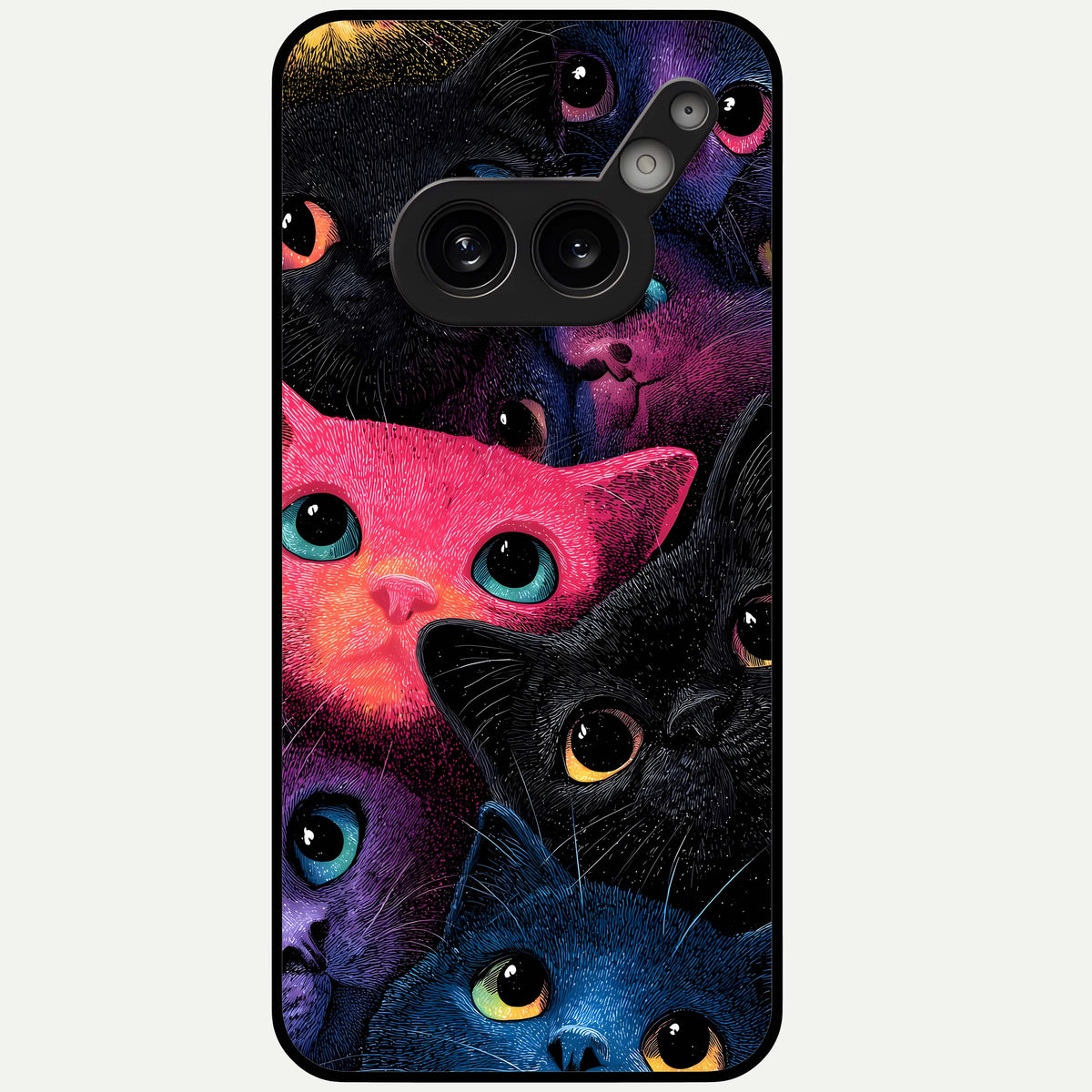  Cosmic Cats Dreams Glass Case For Nothing Phone 2A Plus back cover – full design glossy printed glass finish