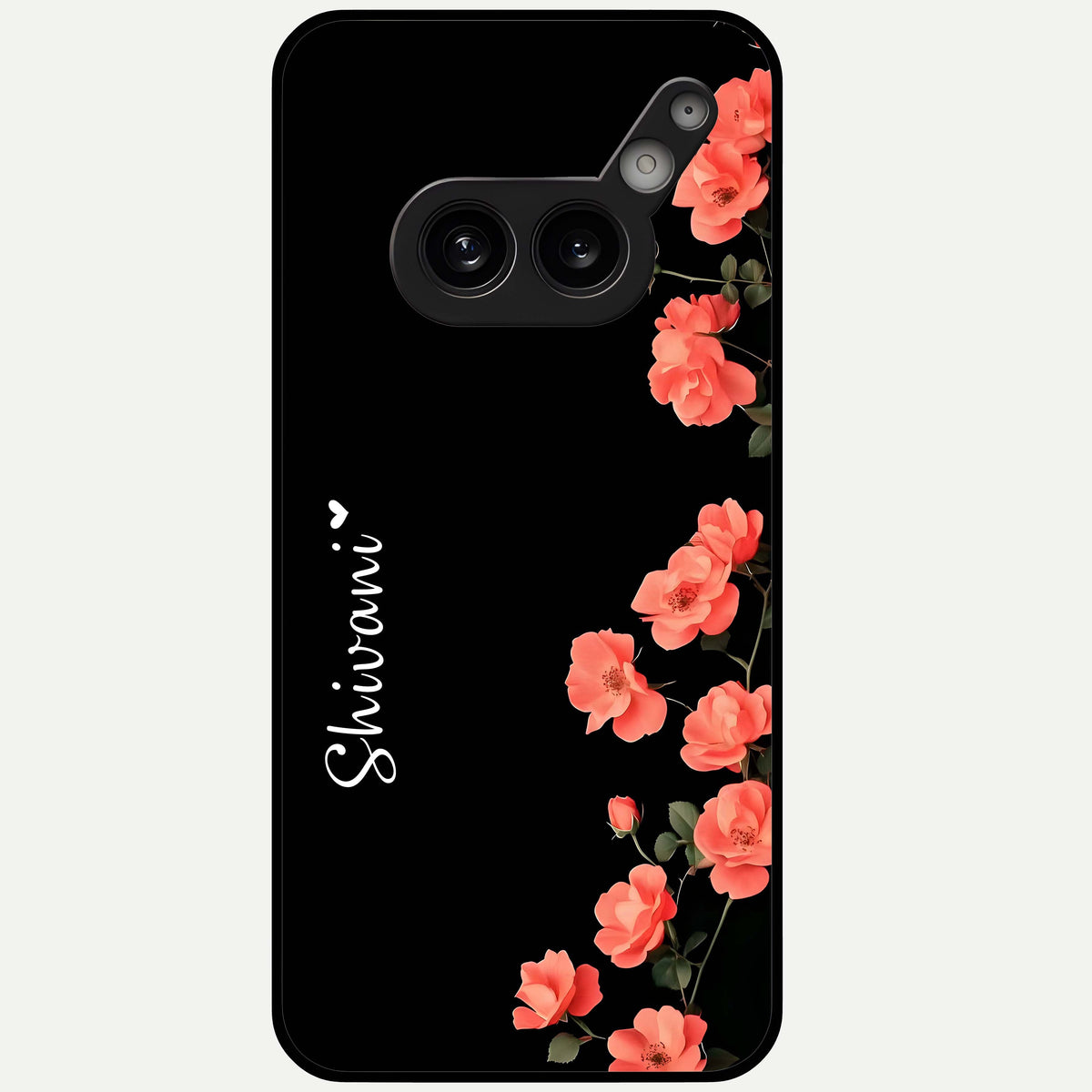  Crimson Bloom Grace Custom Name Glass Case For Nothing Phone 2A Plus back cover – full design glossy printed glass finish