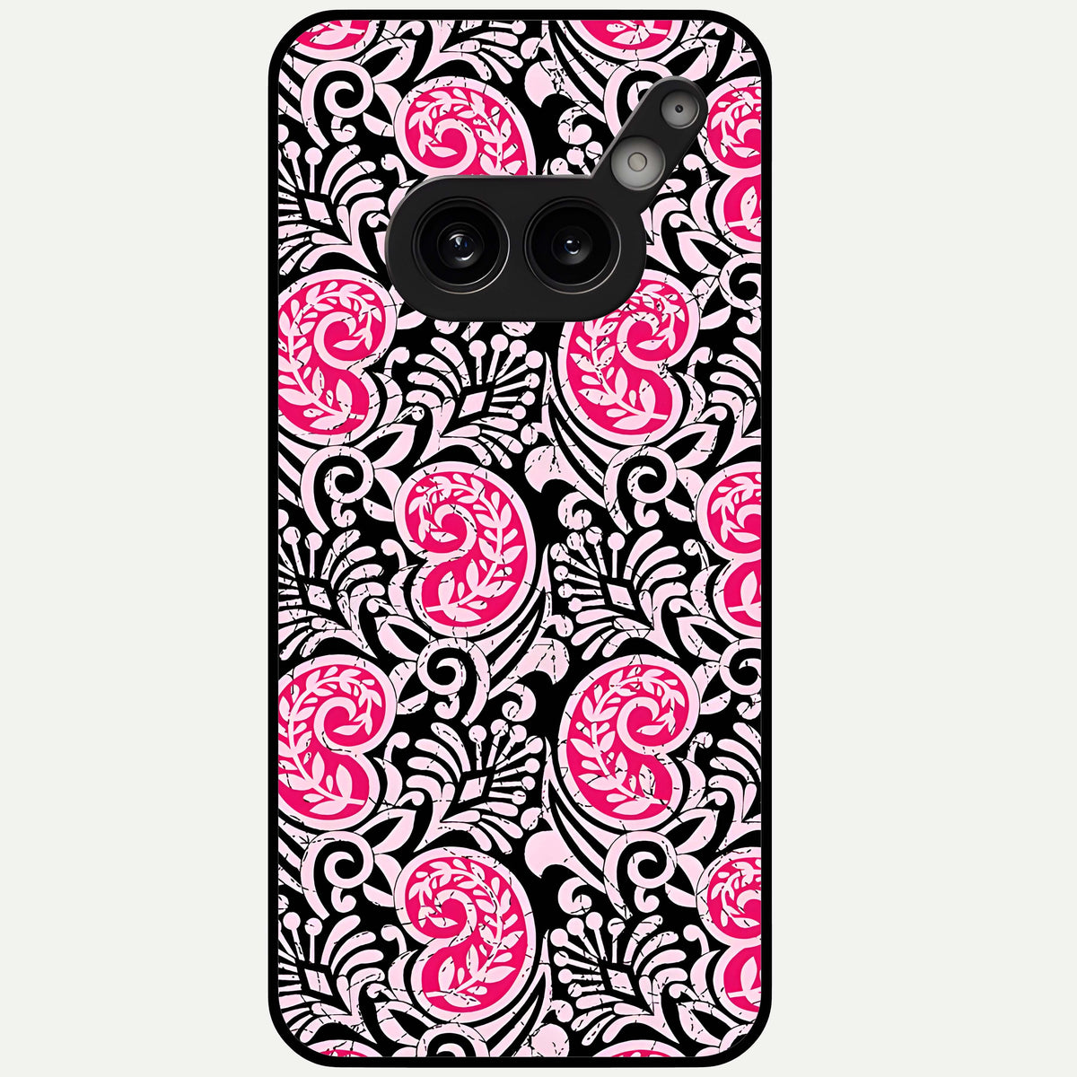  Crimson Paisley Charm Glass Case For Nothing Phone 2A Plus back cover – full design glossy printed glass finish