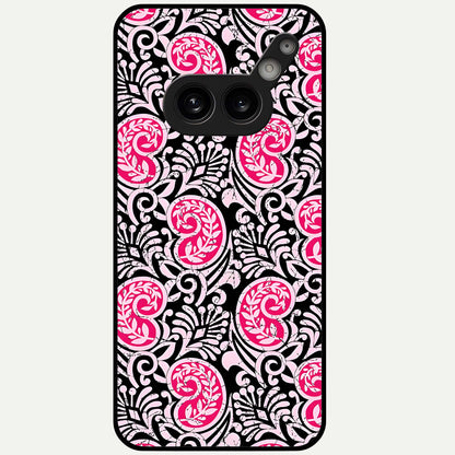  Crimson Paisley Charm Glass Case For Nothing Phone 2A Plus back cover – full design glossy printed glass finish