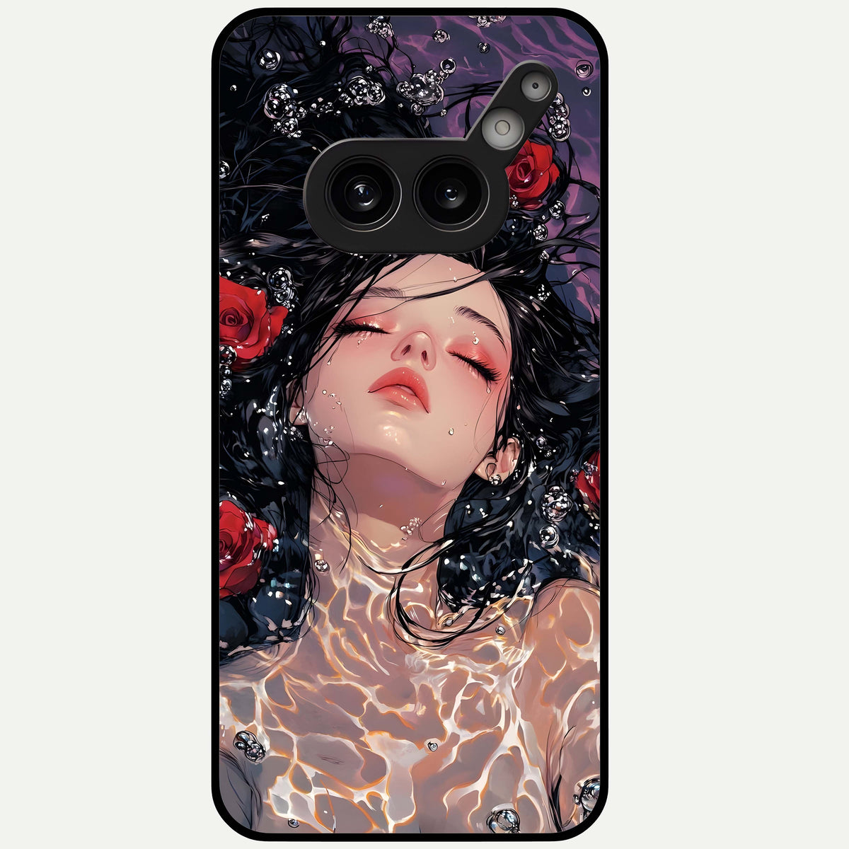  Crimson Rose Serenity Glass Case For Nothing Phone 2A Plus back cover – full design glossy printed glass finish