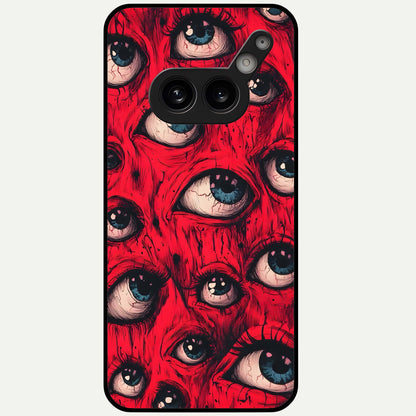  Crimson Watch Eyes Glass Case For Nothing Phone 2A Plus back cover – full design glossy printed glass finish