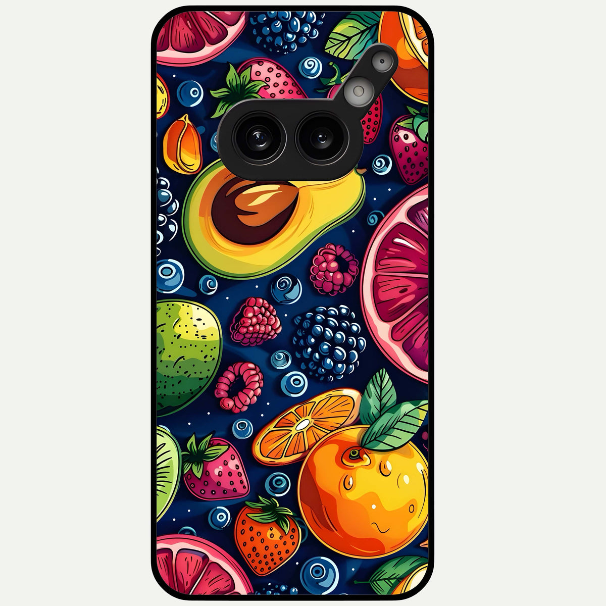  Cute Fruits Art Glass Case For Nothing Phone 2A Plus back cover – full design glossy printed glass finish